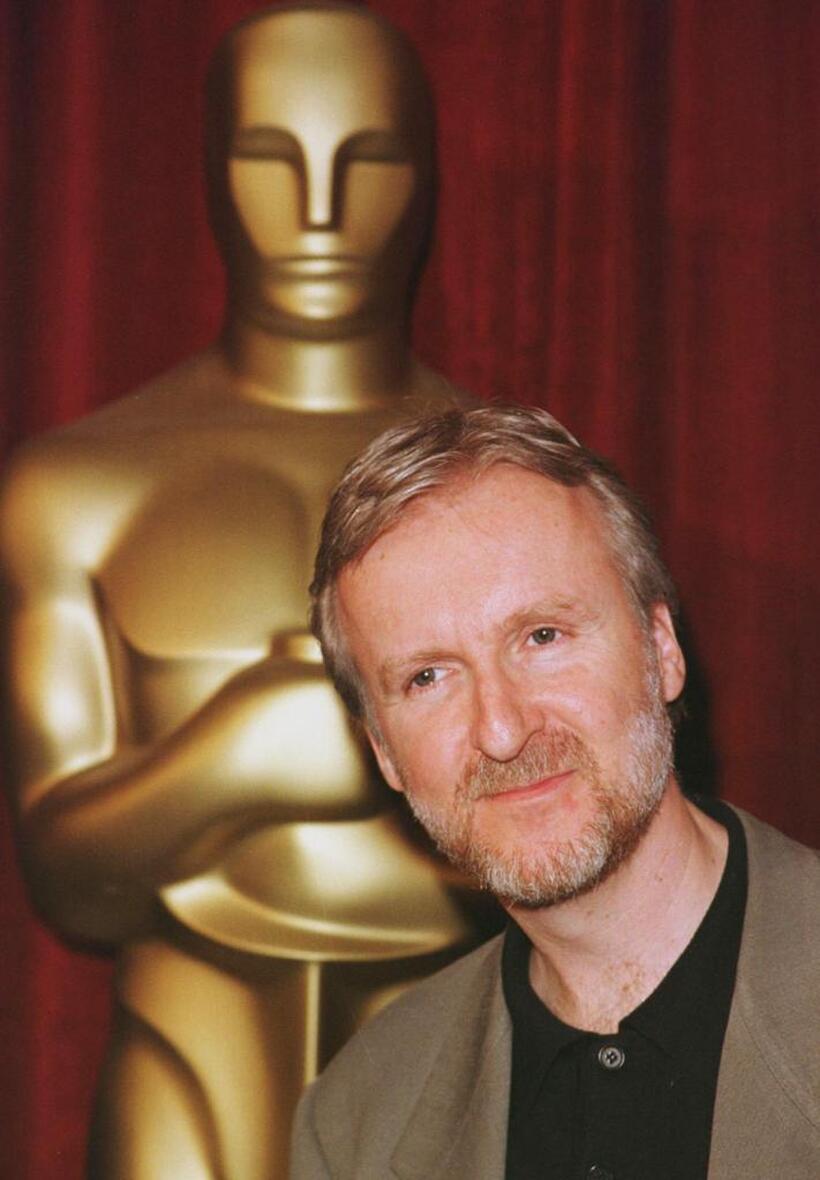 James Cameron arrives at the annual Oscar nominees which is nominated for best directing for the epic film "Titanic".