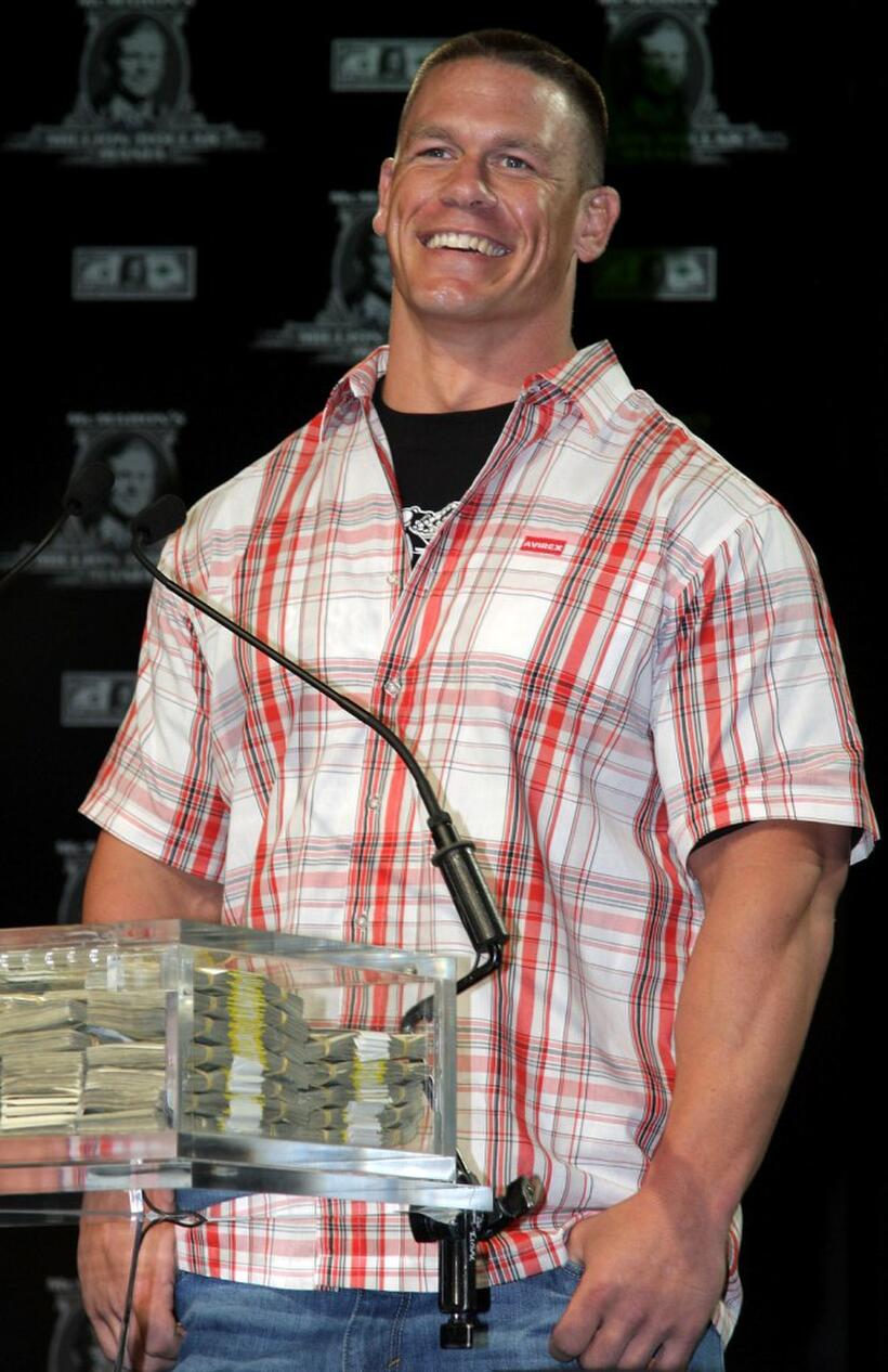 John Cena at the announcement of the First McMahon Million Dollar Mania Winners.