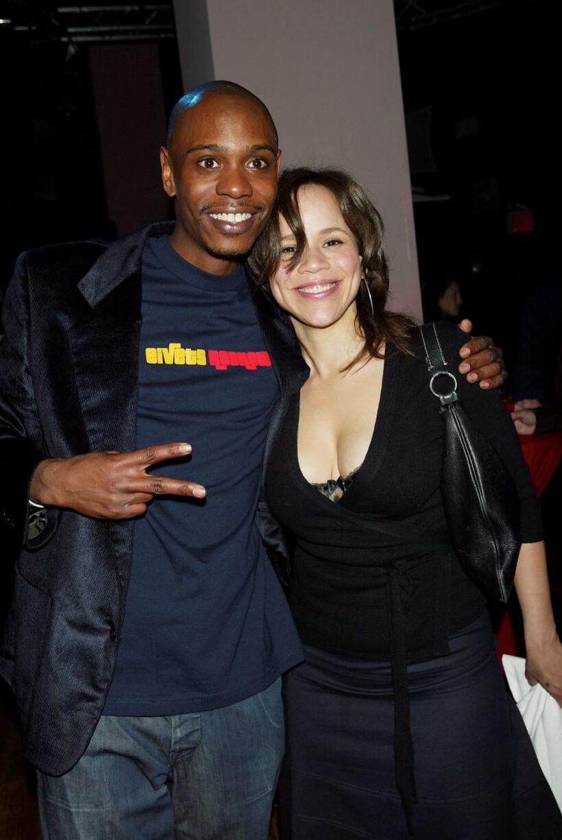Dave Chappelle and Rosie Perez at the kick-off party for the second season of "Chappelle's Show" at Deep.