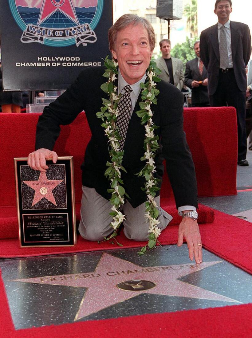Richard Chamberlain at the unveiling ceremony on the Hollywood Walk of Fame.