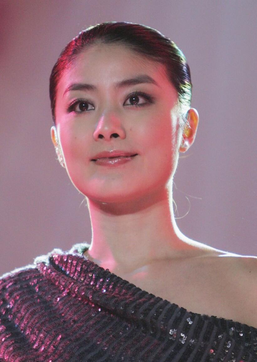 Kelly Chen at the press conference to promote some real estate.