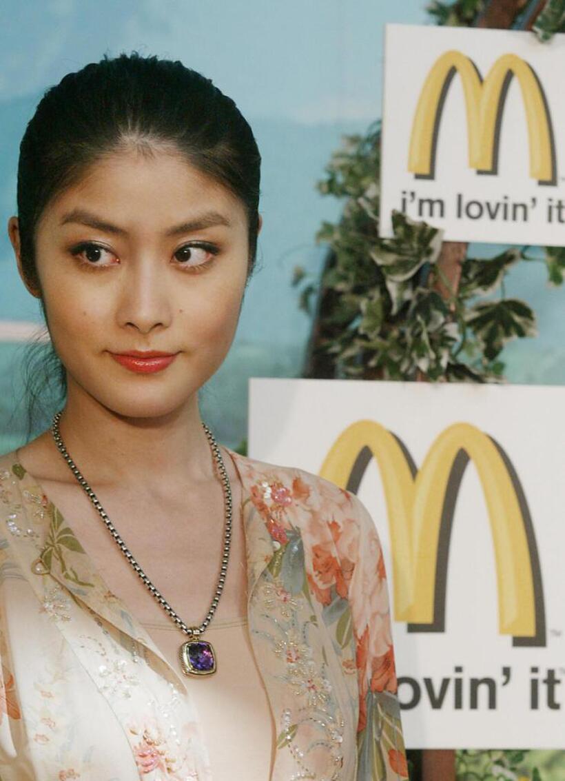 Kelly Chen at the food promotion in Hong Kong.
