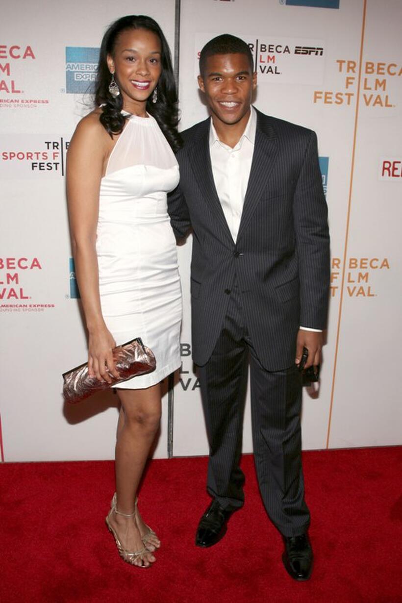 Whitney McCauley and Gaius Charles at the premiere of "Redbelt" during the 2008 Tribeca Film Festival.