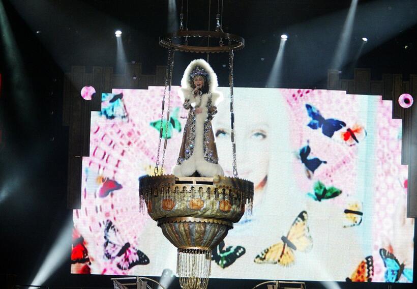 Cher performs on stage during her "The Farewell Tour".
