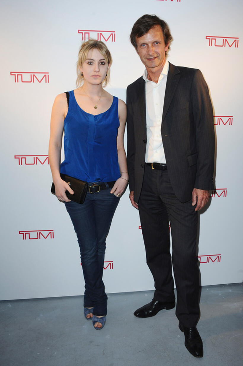 Lolita Chammah and Eric Gusman at the "Tumi Tag - Limited Edition" by John "Crash" Matos Cocktail Launch in Paris.