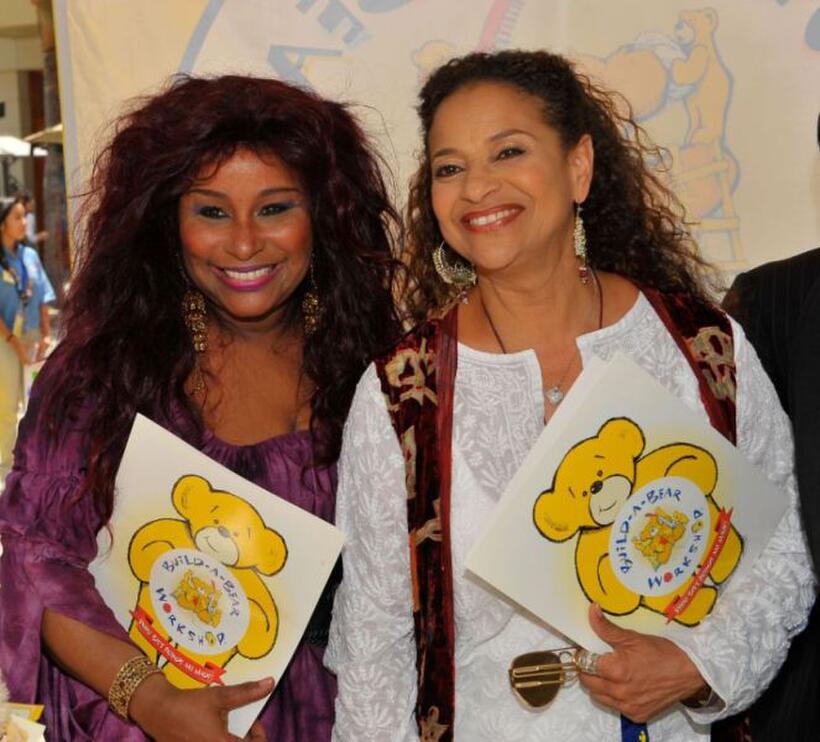 Chaka Khan and Debbie Allen at the grand finale of "Let's Talk About Love" singing contest.