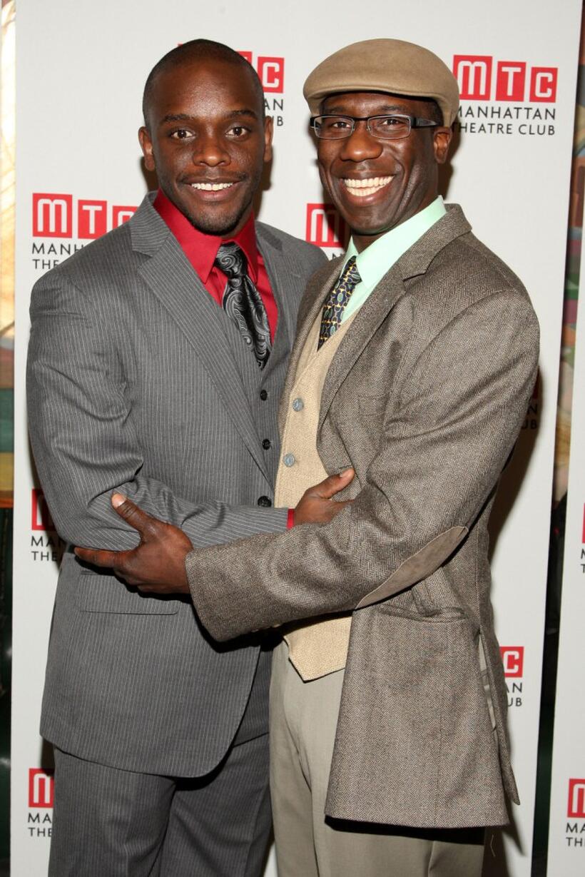 Chris Chalk and Russell Gebert Jones at the after party of the opening night of "Ruined."