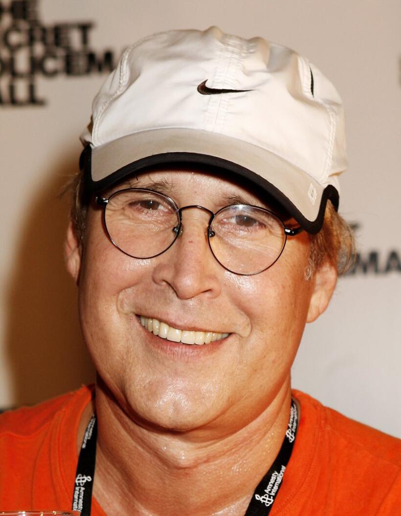 Chevy Chase at the press room at the Secret Policeman's Ball at the Royal Albert Hall.