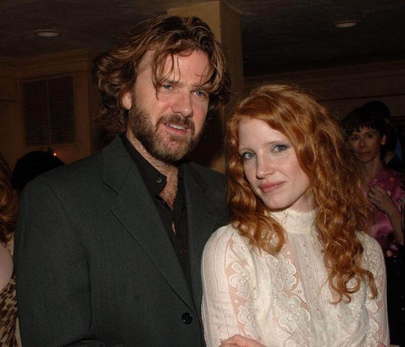 Kevin Anderson and Jessica Chastain at the after party of Al Pacino Stars in Oscar Wilde's "Salome."