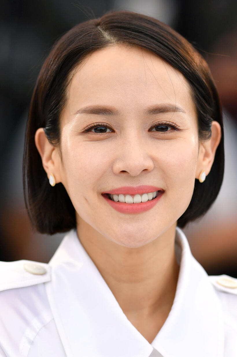Cho Yeo-jeong at the photocall for "Parasite" during the 72nd annual Cannes Film Festival.