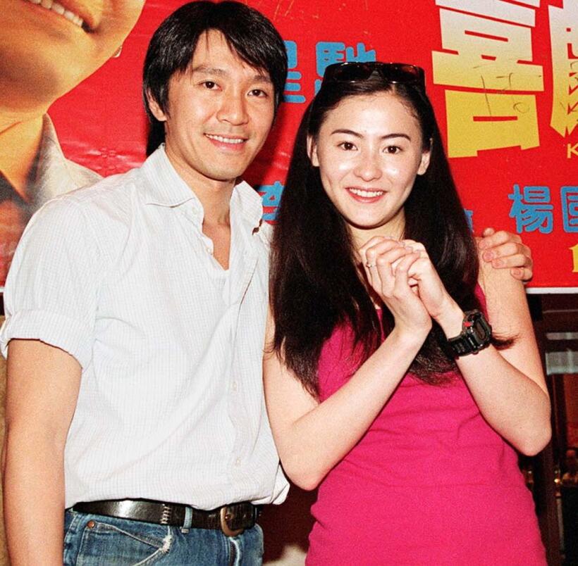 Stephen Chiau Sing Chi and Cecilia Cheung at the press conference to promote "King of Comedy."