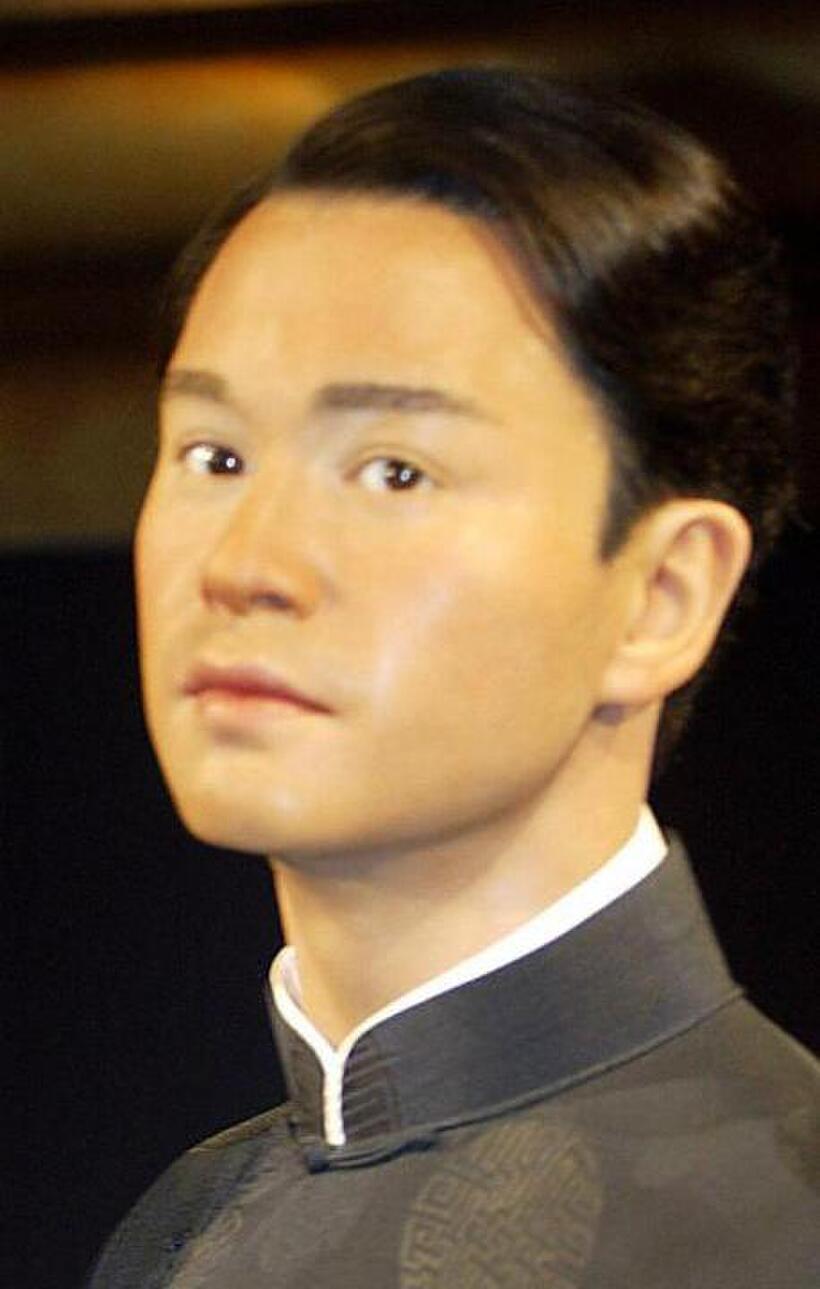 Leslie Cheung at the Madame Tussaud Waxworks in Hong Kong.