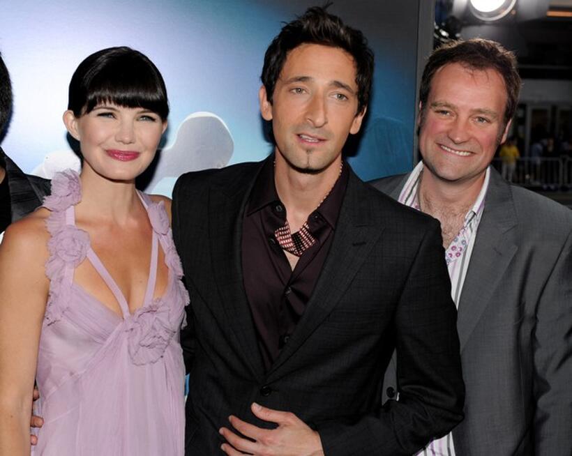 Delphine Chaneac, Adrien Brody and David Hewlett at the premiere of "Splice."