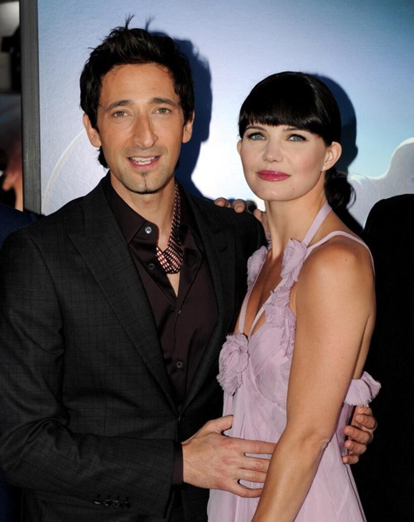 Adrien Brody and Delphine Chaneac at the premiere of "Splice."