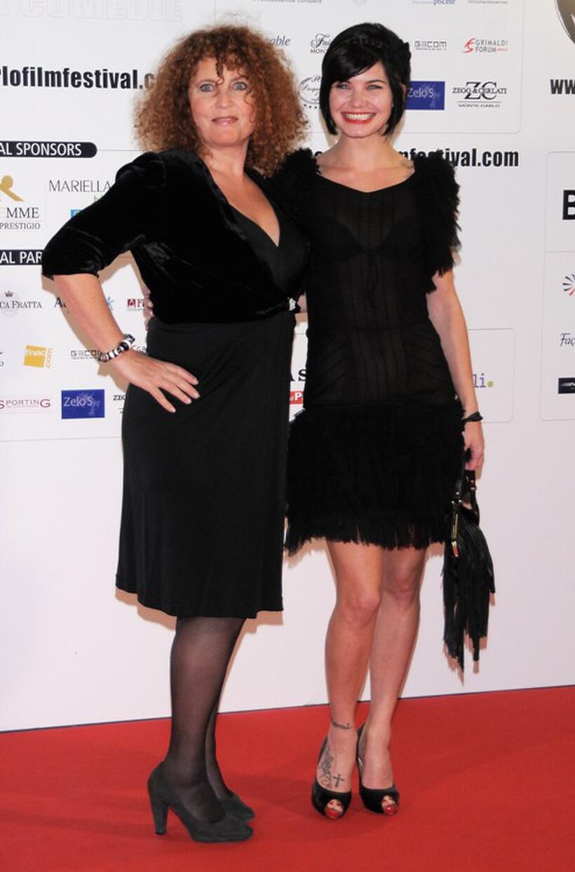Valerie Mairesse and Delphine Chaneac at the 2009 Monte-Carlo Film Comedy Festival Cocktail party.