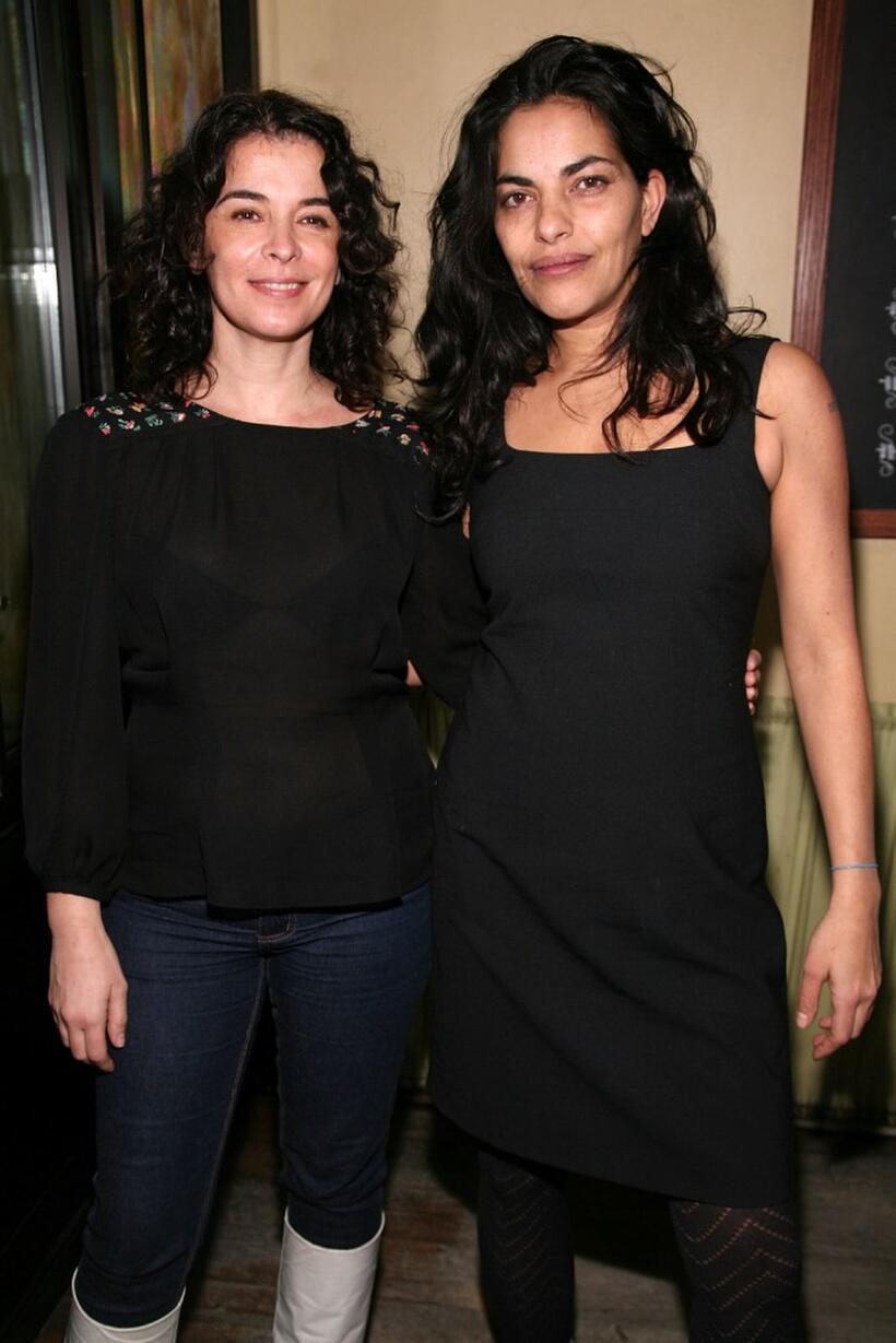 Sarita Choudhury and Annabella Sciorra at the New Group opening of "Two Thousand Years."