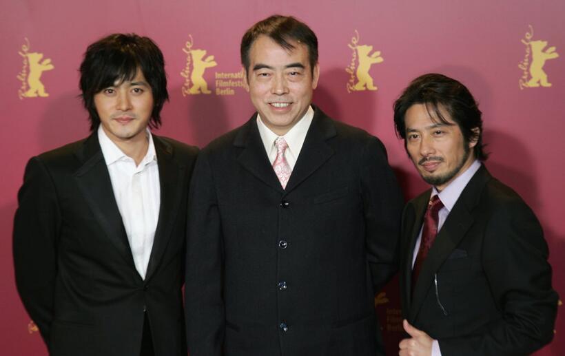 Chen Kaige, Jang Dog-Gun and Hiroyuki Sanada at the photocall for the film "The Promise" ("Wuji)" at the 56th Berlin International Film Festival.