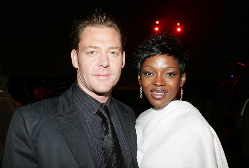 Marton Csokas and Caroline Chikezie at the after party of "Aeon Flux."