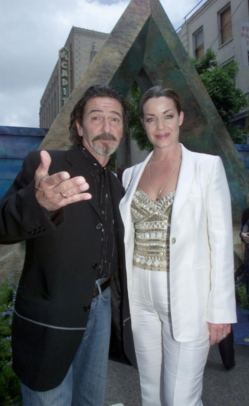 Don Novello and Claudia Christian at the world premiere of "Atlantis: The Lost Empire."