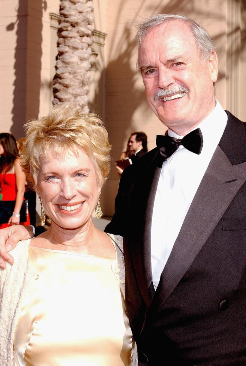 John Cleese and Alice Faye Eichelberger at the Shrine Auditorium for the 2004 Primetime Creative Arts Emmy Awards.