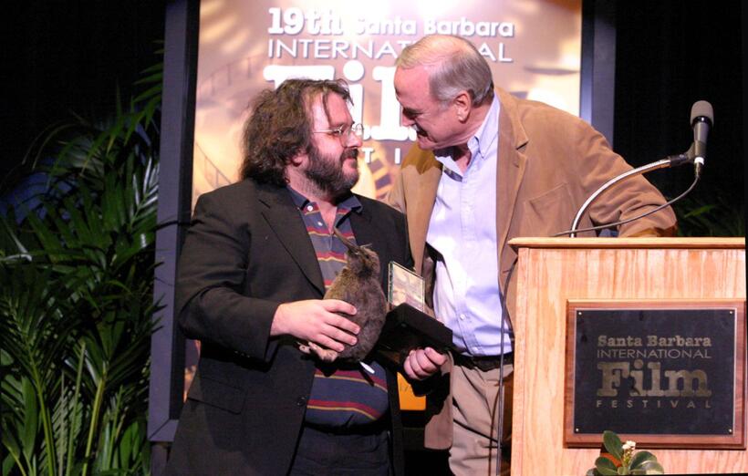 John Cleese and Peter Jackson at the Arlington Theatre for the Modern Master award during the 19th Annual Santa Barbara International Film Festival.