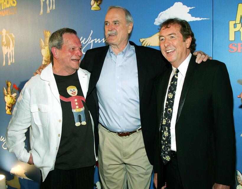 John Cleese, Terry Gilliam and Eric Idle at The Grail Theater at the Wynn Las Vegas for thhe premiere of "Monty Pythons Spamalot".