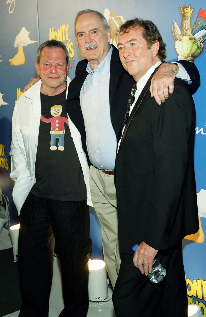 John Cleese, Terry Gilliam and Eric Idle at The Grail Theater at the Wynn Las Vegas for thhe premiere of "Monty Pythons Spamalot".