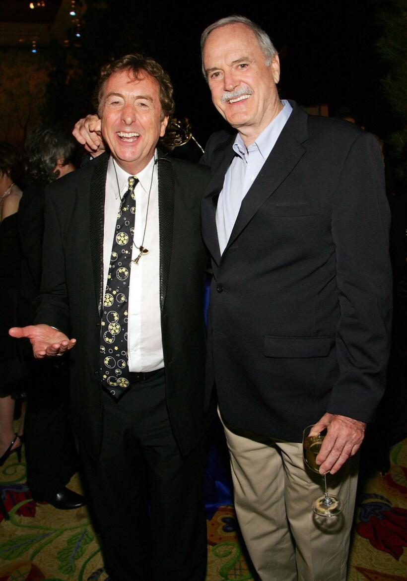 John Cleese and Eric Idle at The Grail Theater at the Wynn Las Vegas for the after party premiere of "Monty Pythons Spamalot".