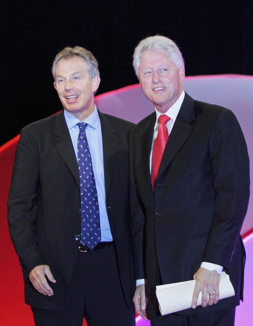 Tony Blair and Bill Clinton at the Labour Party Conference 2006.