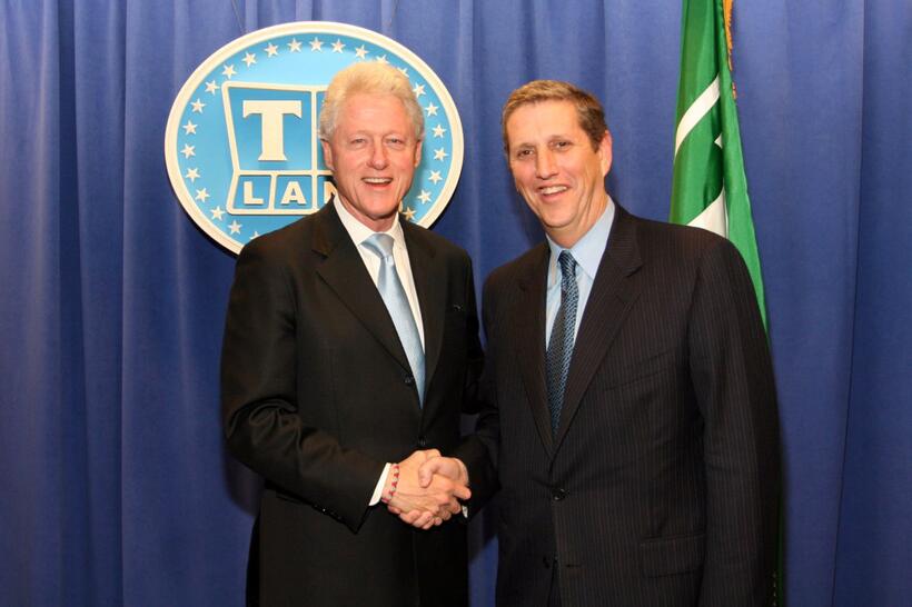 Bill Clinton and Doug Herzog at the TV Land Upfront Presentation.