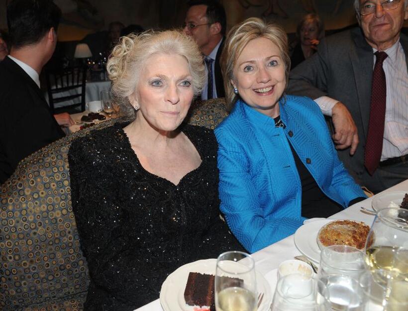 Judy Collins and Hillary Rodham Clinton at the Collins' 70th birthday party.