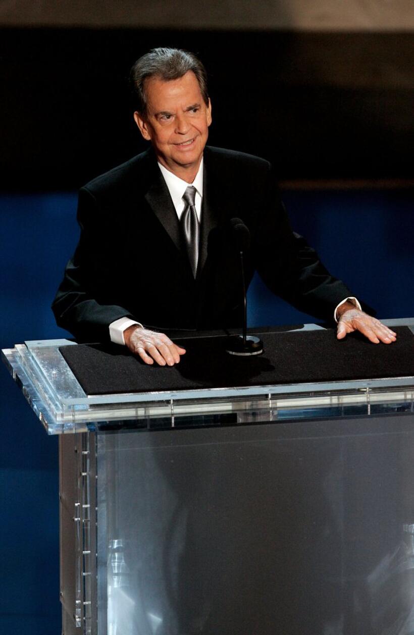Dick Clark with Singer Barry Manilow at the 58th Annual Primetime Emmy Awards.