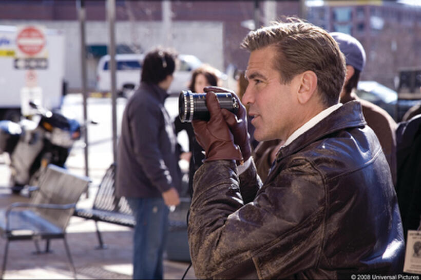 George Clooney on the set of "Leatherheads."