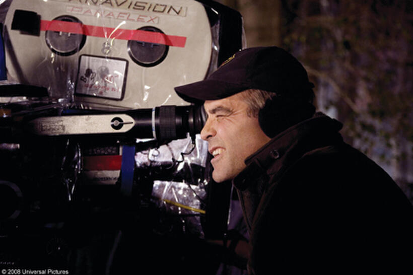 George Clooney on the set of "Leatherheads."