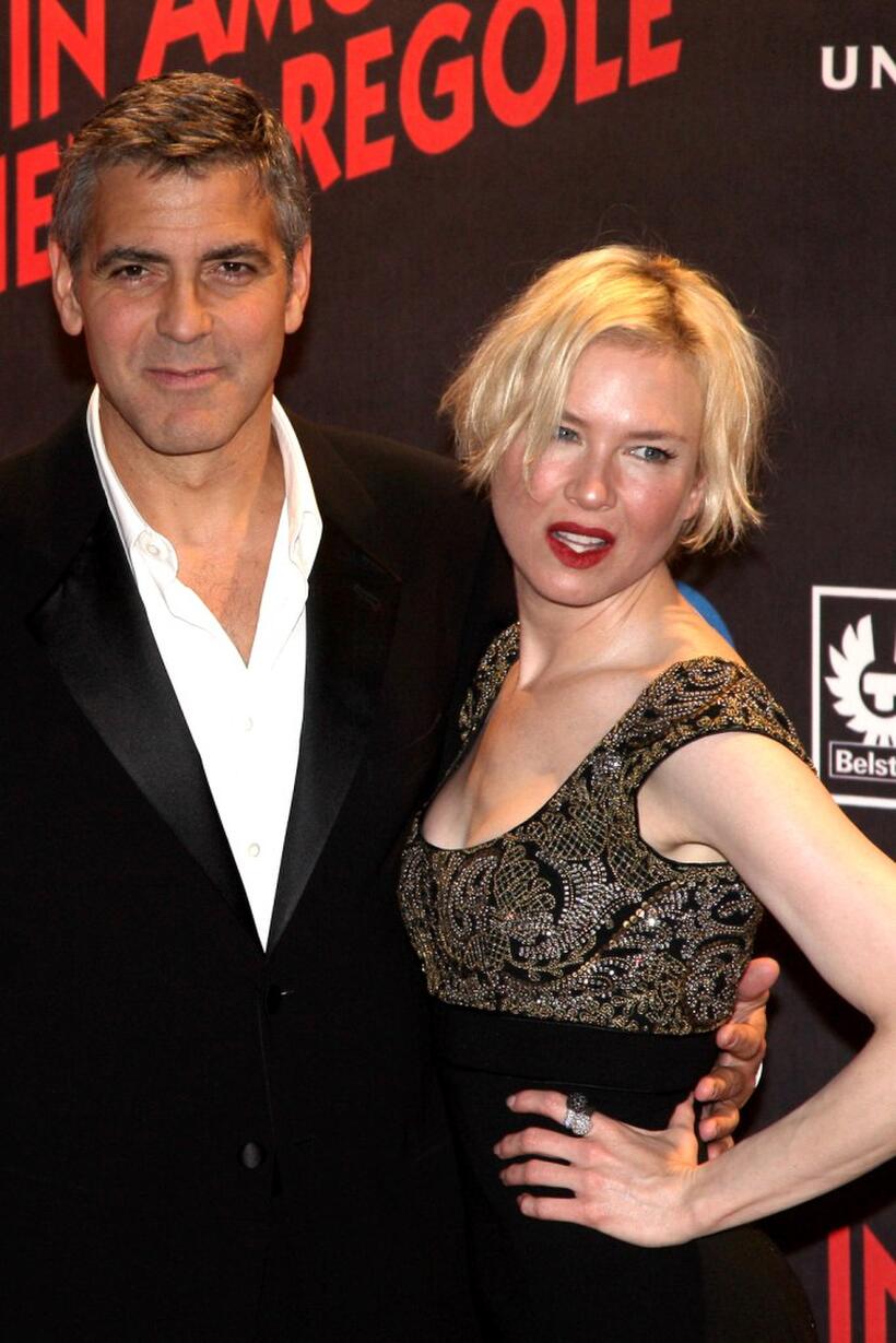 George Clooney and Renee Zellweger at the premiere of "Leatherheads."