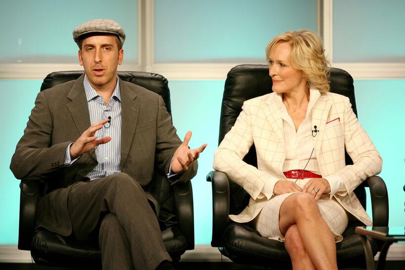 Glenn Close and Todd A. Kessler at the FX Network portion of the Television Critics Association Press Tour for ''Damages''.