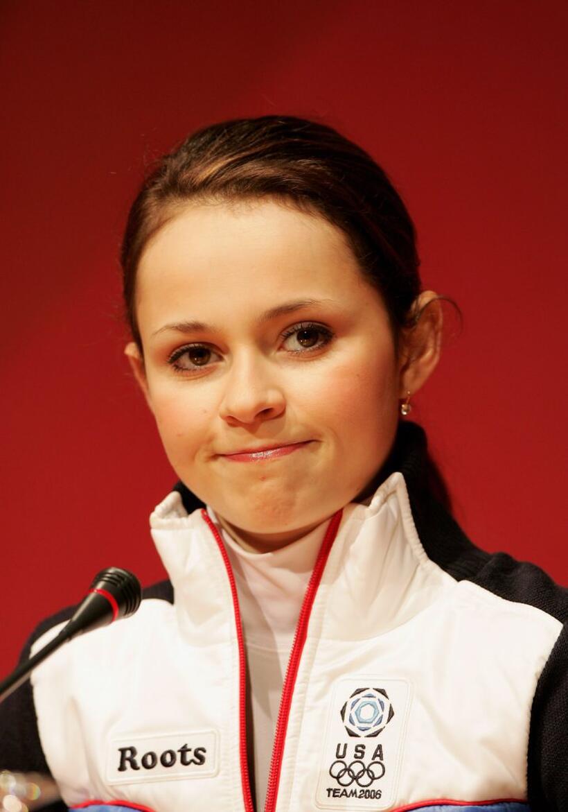 Sasha Cohen at the press conference of Turin 2006 Winter Olympic Games.
