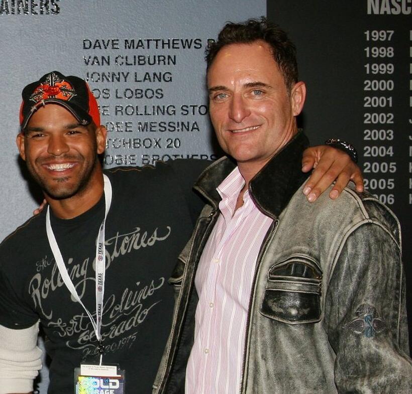 Amaury Nolasco and Kim Coates at the NASCAR Nextel Cup Series Dickies 500.