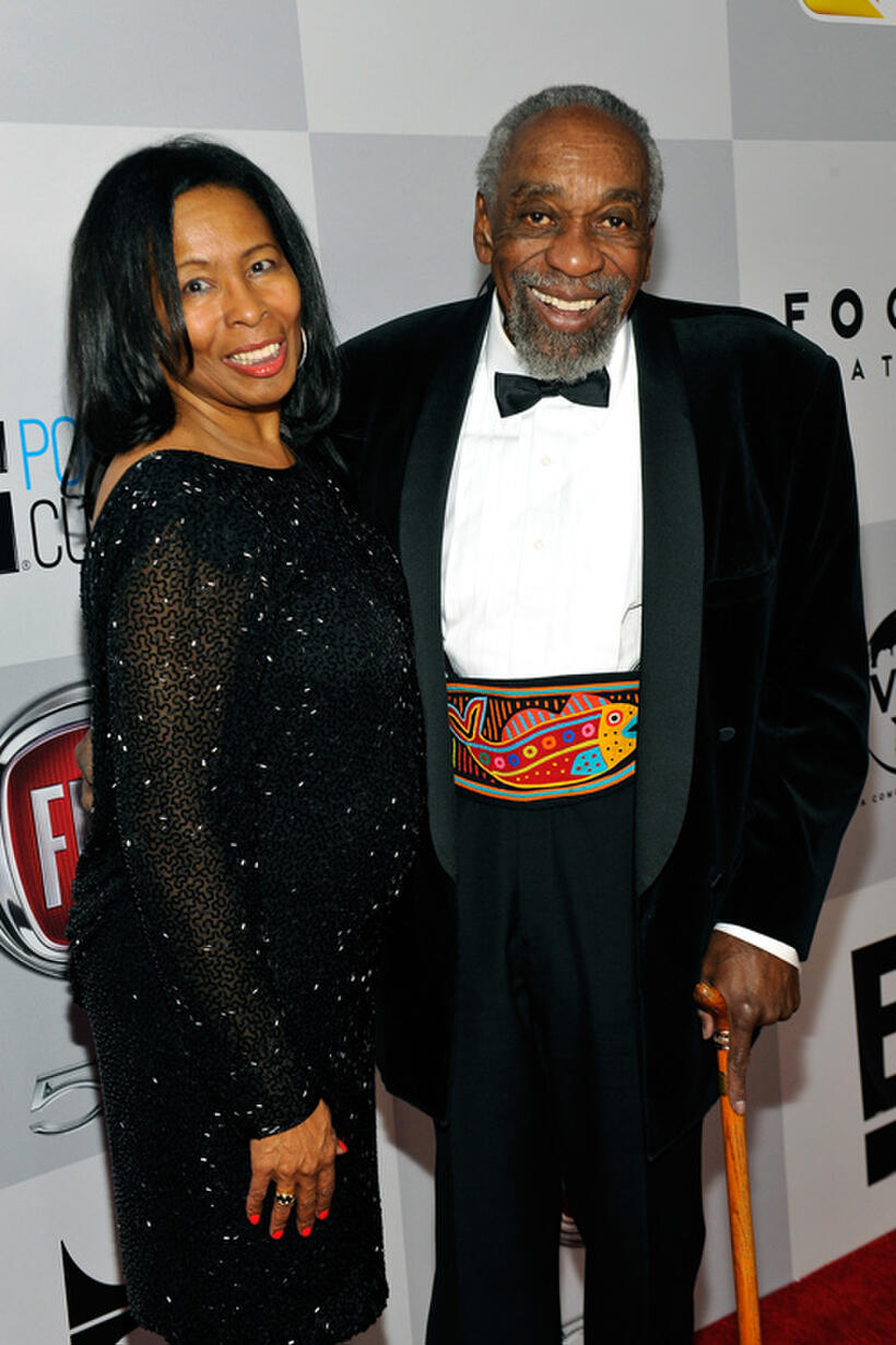 Carolyn Ray and Bill Cobbs at the NBCUniversal Golden Globes Viewing and After Party in California.