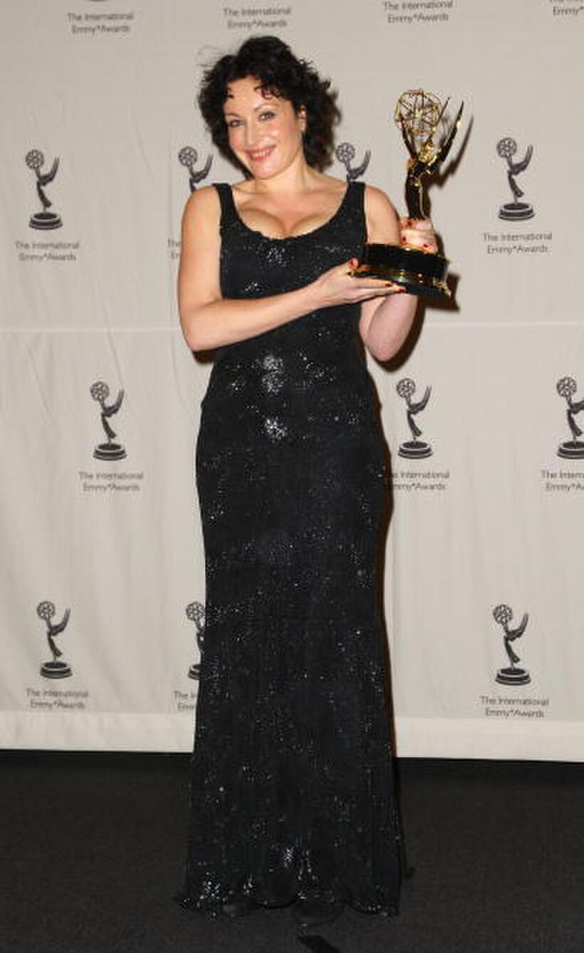 Lucy Cohu at the 36th International Emmy Awards.