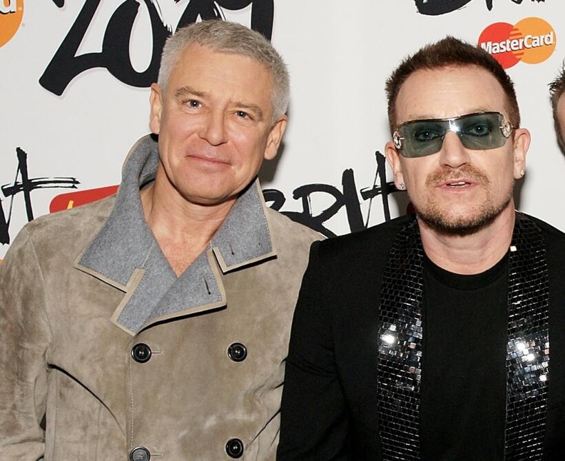 Adam Clayton and Bono at the Brit Awards 2009.