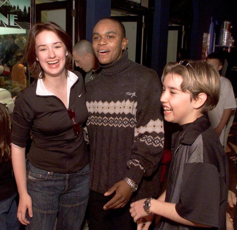 Ashley Johnson, Rickey D'Shon Collins and Courtland Mead at the after party of the premiere of "Recess: Schools Out."