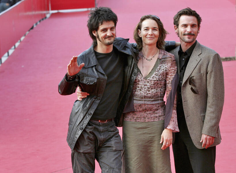 Director Olivier Masset, Anne Coesens and Sagamore Stevenin at the premiere of "Cages" during the sixth day of Rome Film Festival.