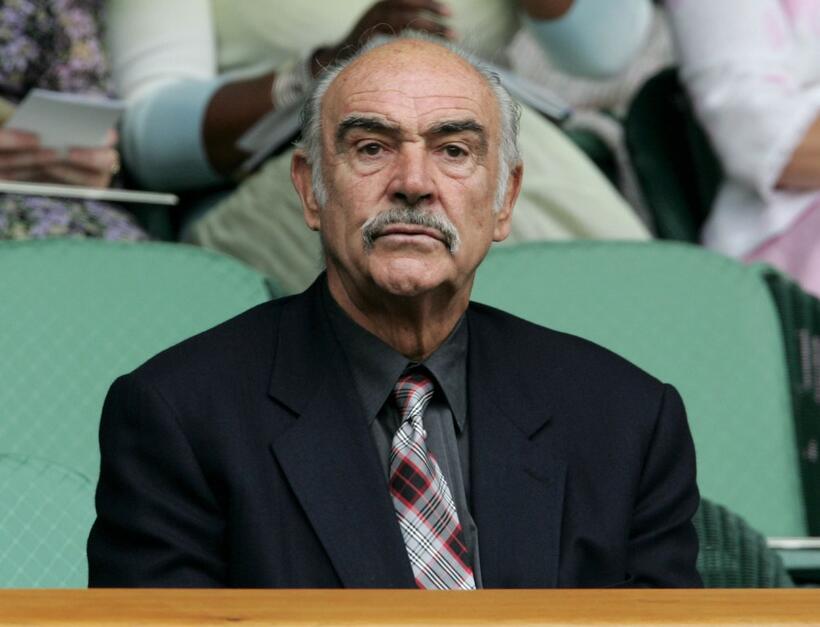 Sean Connery at the Wimbledon Lawn Tennis Championship.