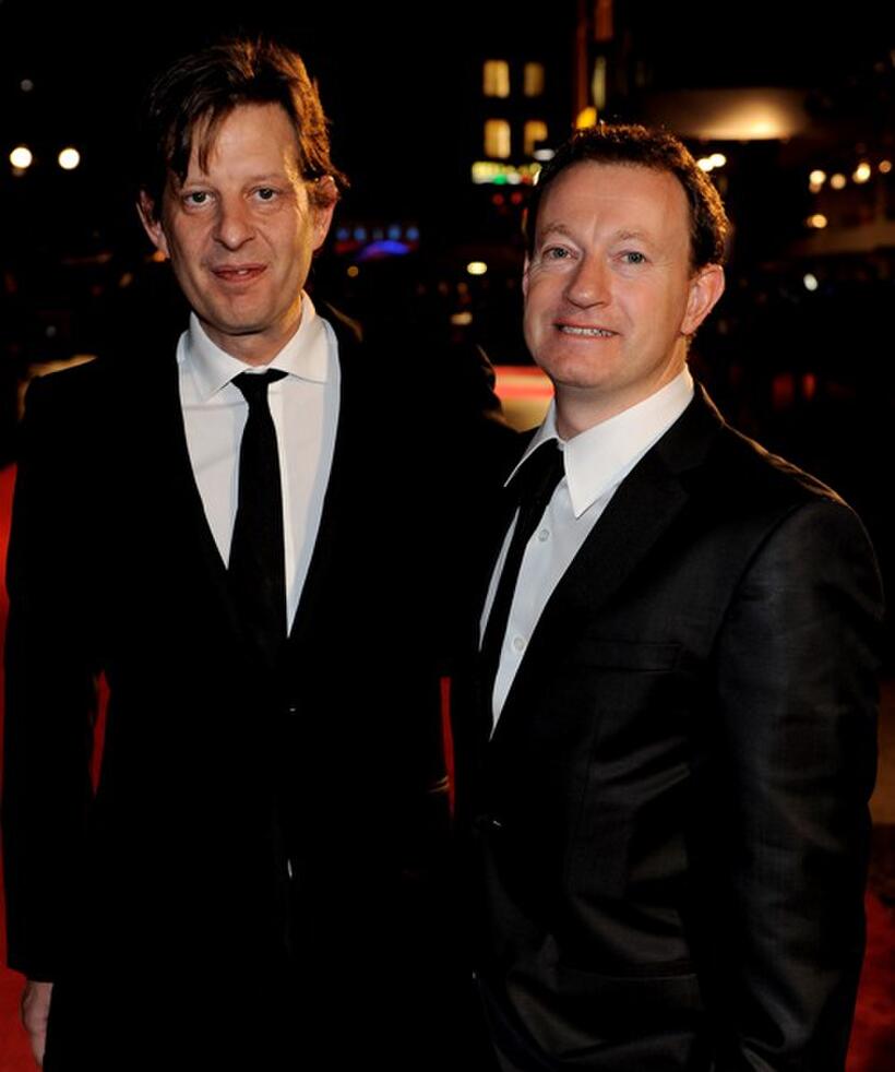 Christian Colson and screenwriter Simon Beaufoy at the European premiere of "127 Hours" during the closing gala of the 54th BFI London Film Festival.