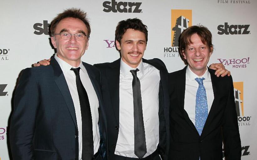 Director Danny Boyle, James Franco and Christian Colson at the 14th Annual Hollywood Awards Gala.
