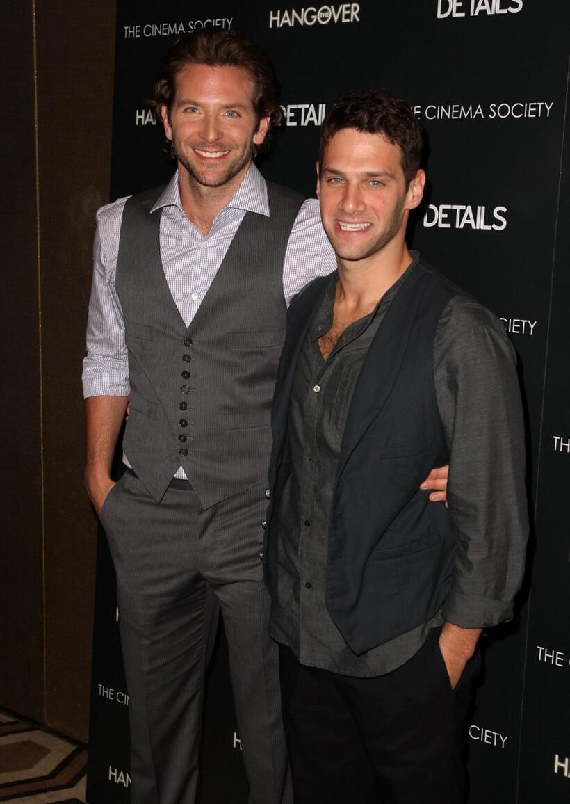 Bradley Cooper and Justin Bartha at the screening of "Hangover."