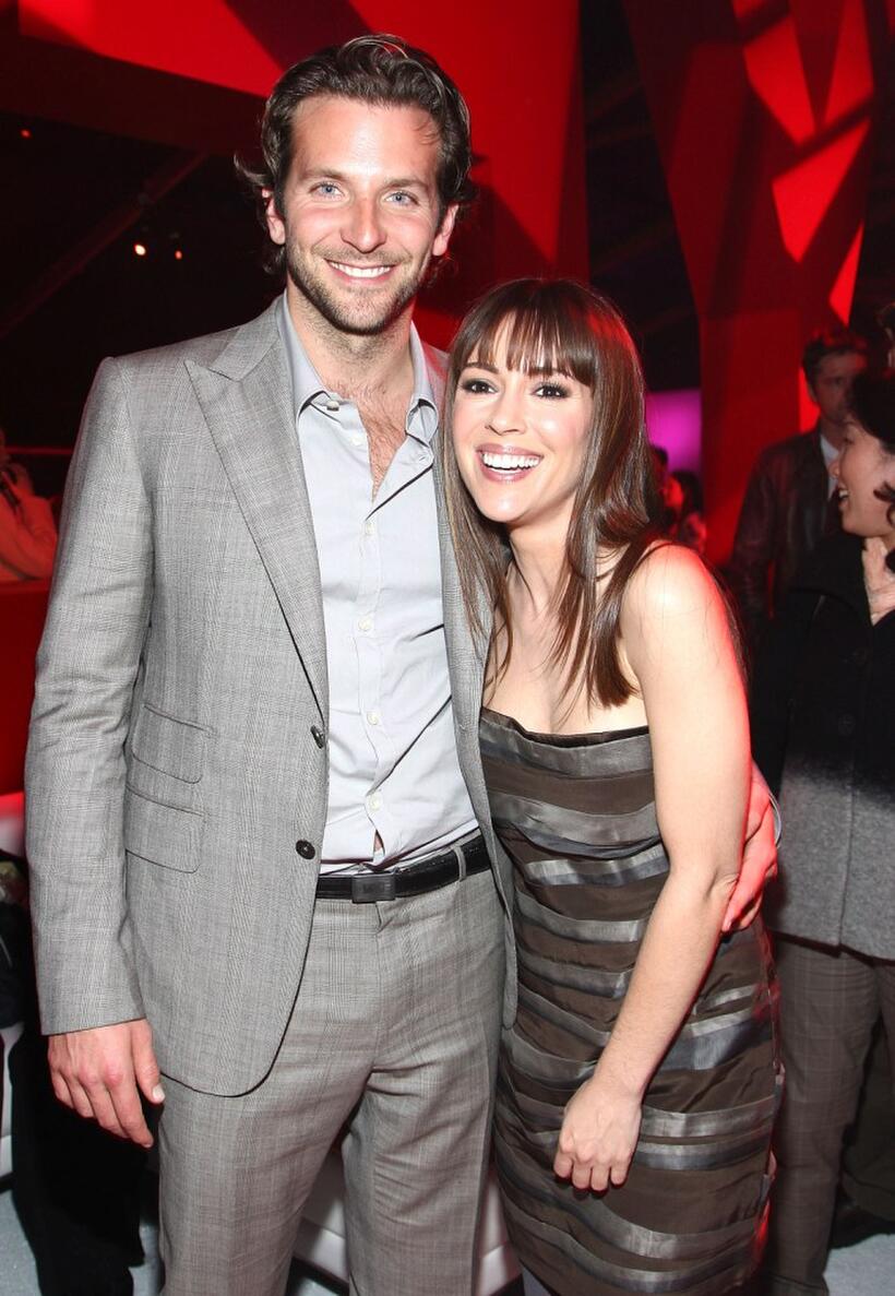 Bradley Cooper and Alyssa Milano at the after party of the premiere of "Yes Man."