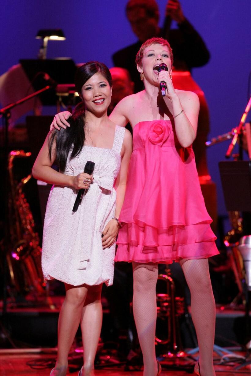 Emy Coligado and Emily Bergl at the 6th annual "What a Pair" concert.