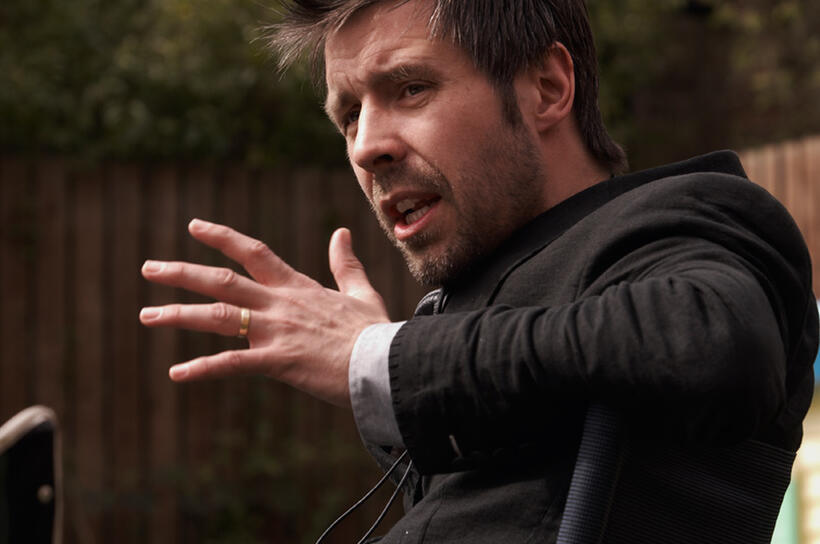 Director Paddy Considine on the set of "Tyrannosaur."